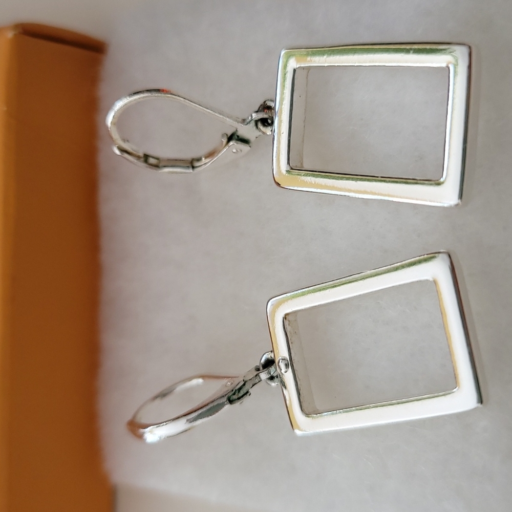 Sterling Silver Rectangular Earring Yanbal Brand - image 4